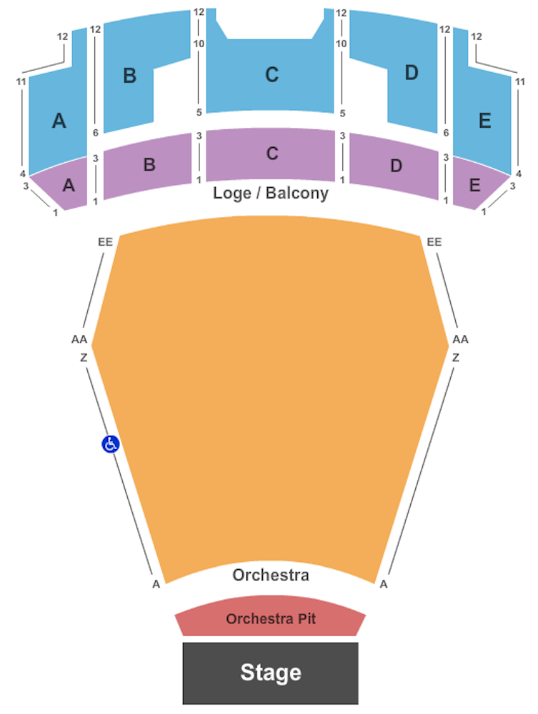 julie rogers theatre seating chart